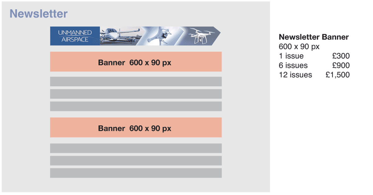 Advertising rates for Unmanned Airspace newsletter