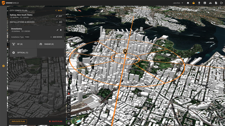 DroneShieldMap+Interface-2.5D+Map+Display - Unmanned airspace