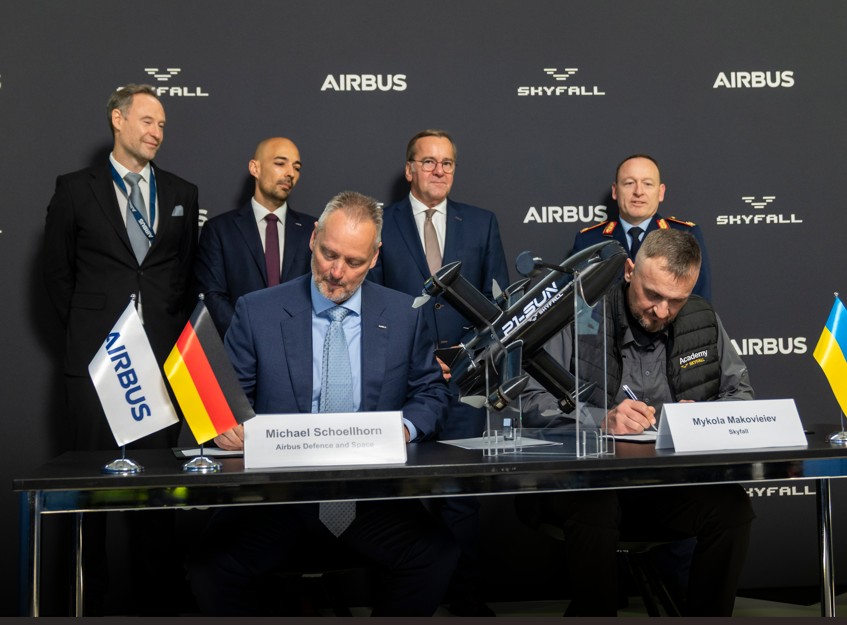 ILA Berlin – Ukrainian C-UAS interceptor develop SkyFall signs cooperative agreement with Airbus